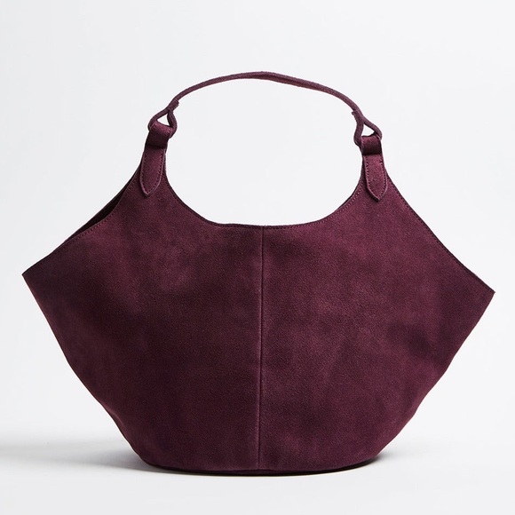 M.I.L.A Handbags - MILA Emma Bag Berry Suede Shoulder Bag